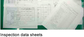 Inspection data sheets