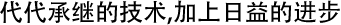 代代承继的技术,加上日益的进步